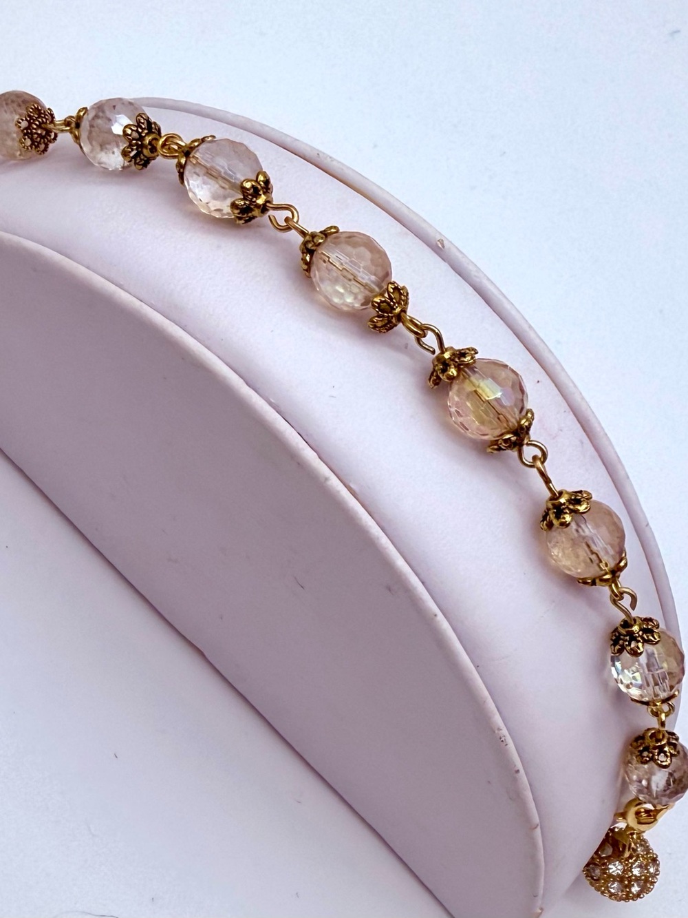 Artisan Gold-Tone Faceted Citrine Bead Bracelet - Women Jewelry